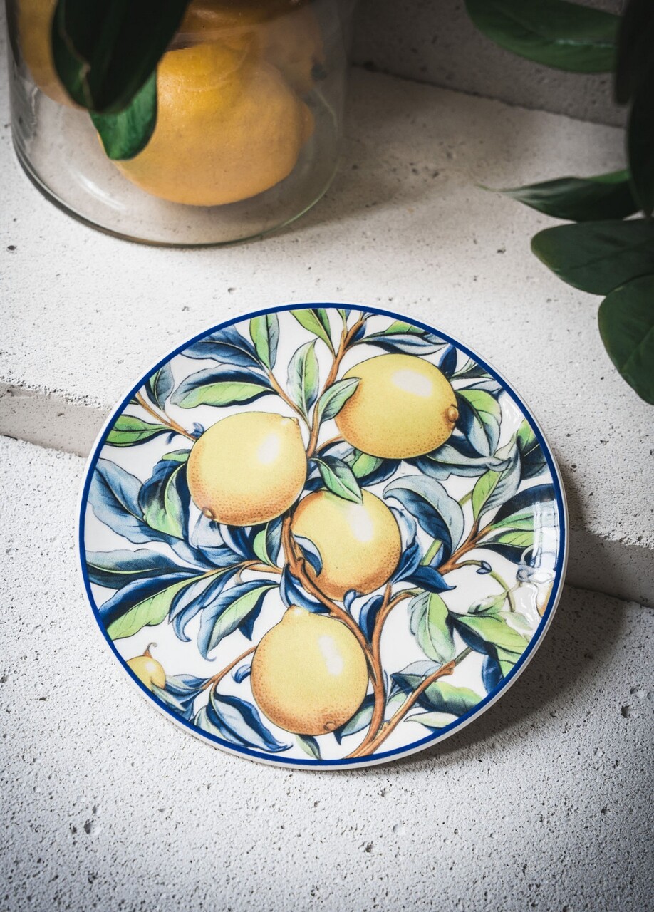 Set farfurii din ceramica pentru desert, Hermia, 280TMA2208, Galben - imagine 4